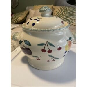 Hartstone Pottery Giant FRUIT SALAD Soup Tureen Serving‎ Pot Cottagecore Cherry